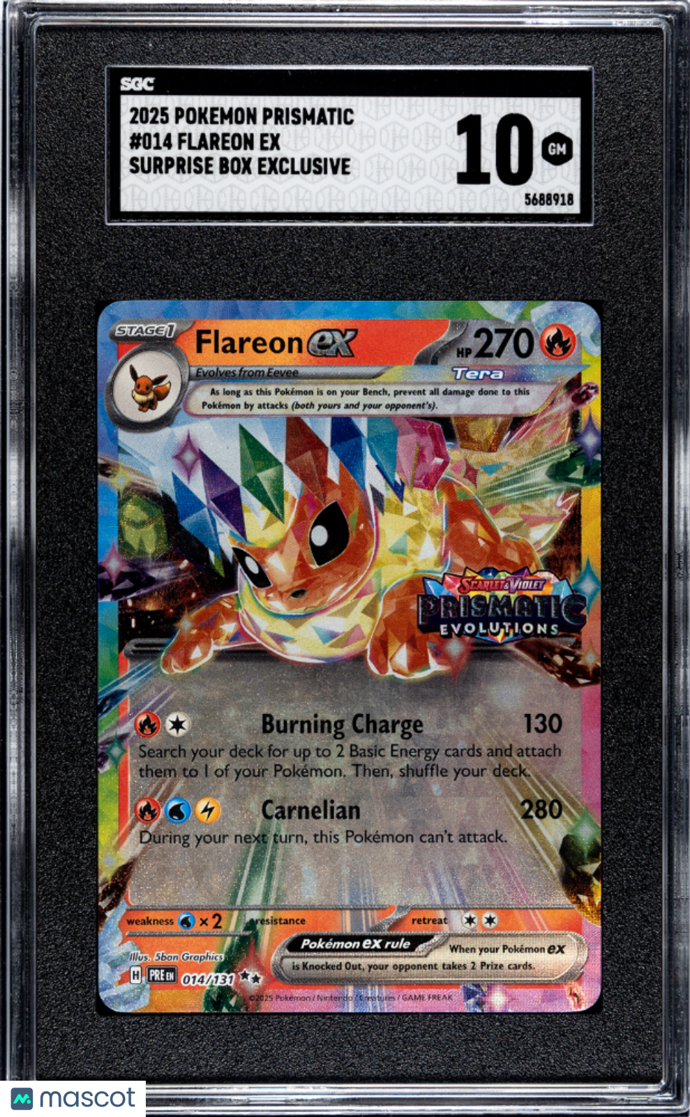 Flareon EX 2025 Pokemon Prismatic Evolutions SGC 10 #014