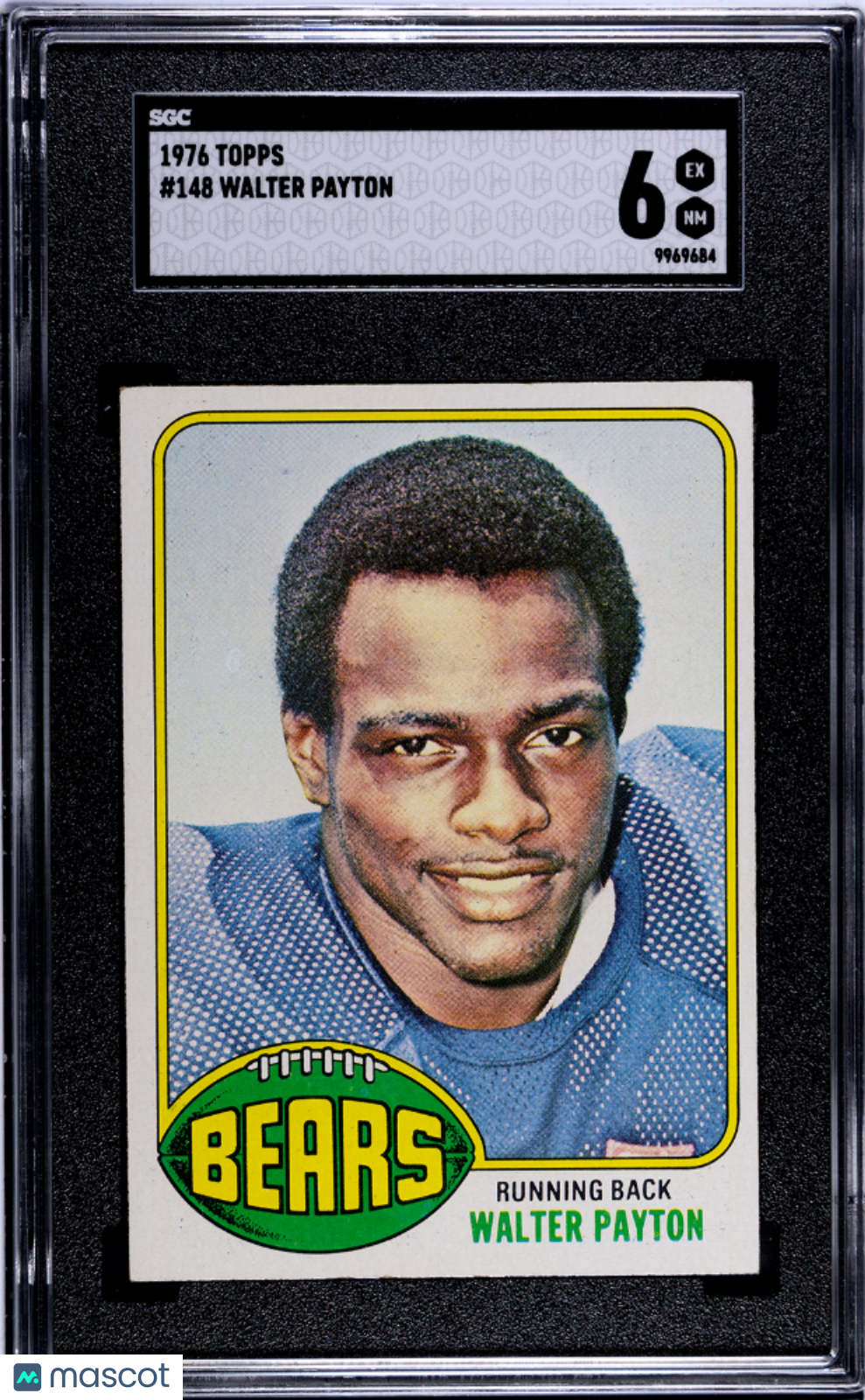 Walter Payton 1976 Topps Rookie Card RC Chicago Bears #148 SGC 6