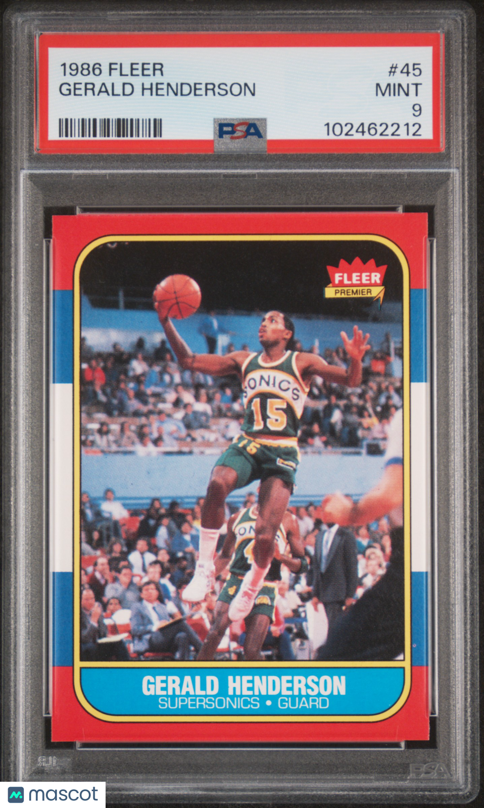 Gerald Henderson 1986-87 Fleer Card Seattle Supersonics #45 PSA 9